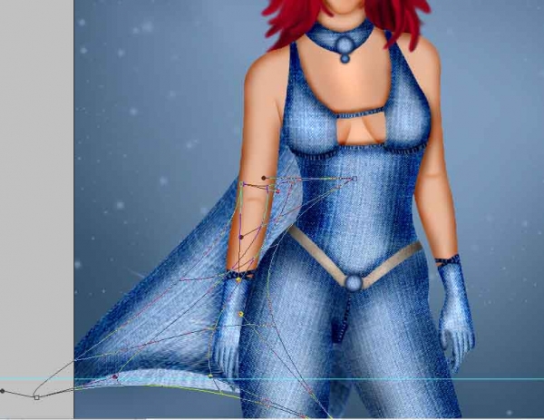 Creation of Princess of blue jeans: Step 21
